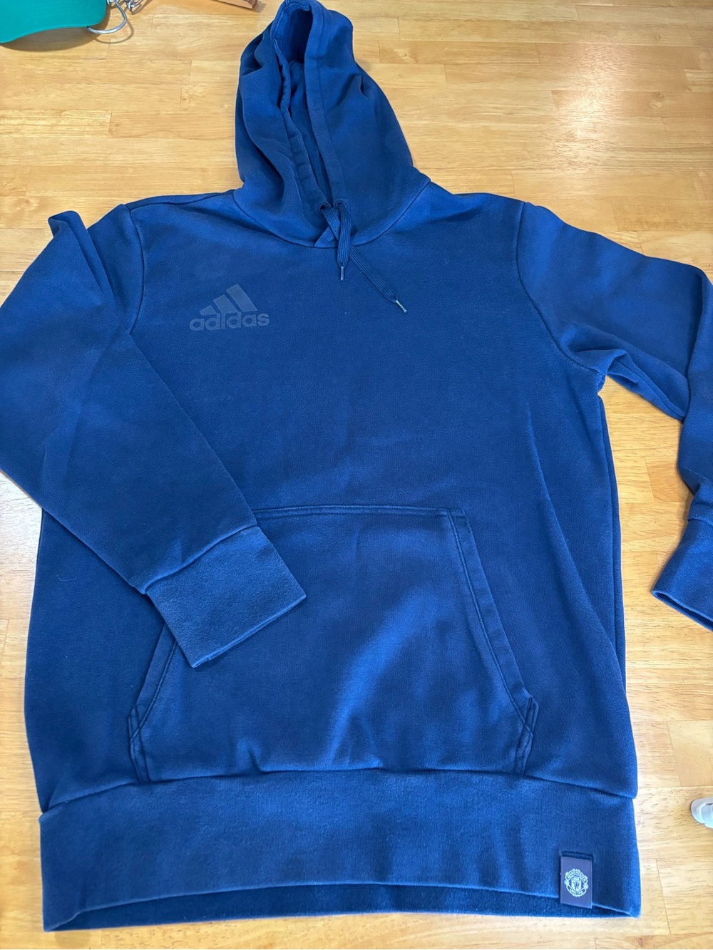 Manchester United adidas Royal Blue Pullover Hoodie with Kangaroo Pocket